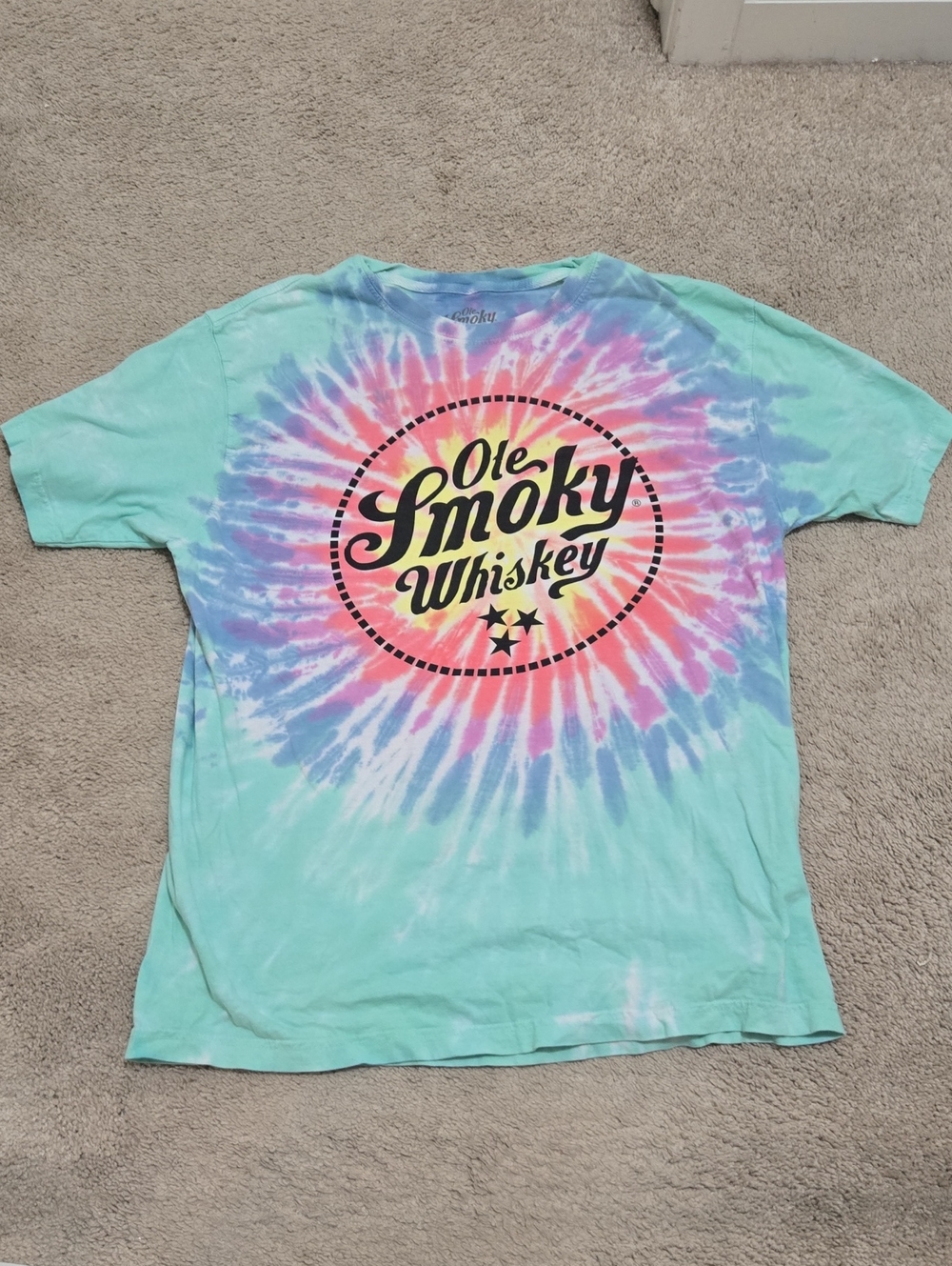 Tie-Dye Womens Tee - Mint, Pink & Purple - Ole Smoky Whiskey Brand